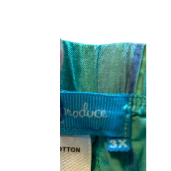 Not‎ For Sale Fresh Produce Pants Women 3X Green Cropped Plus Size Striped - Picture 7 of 9